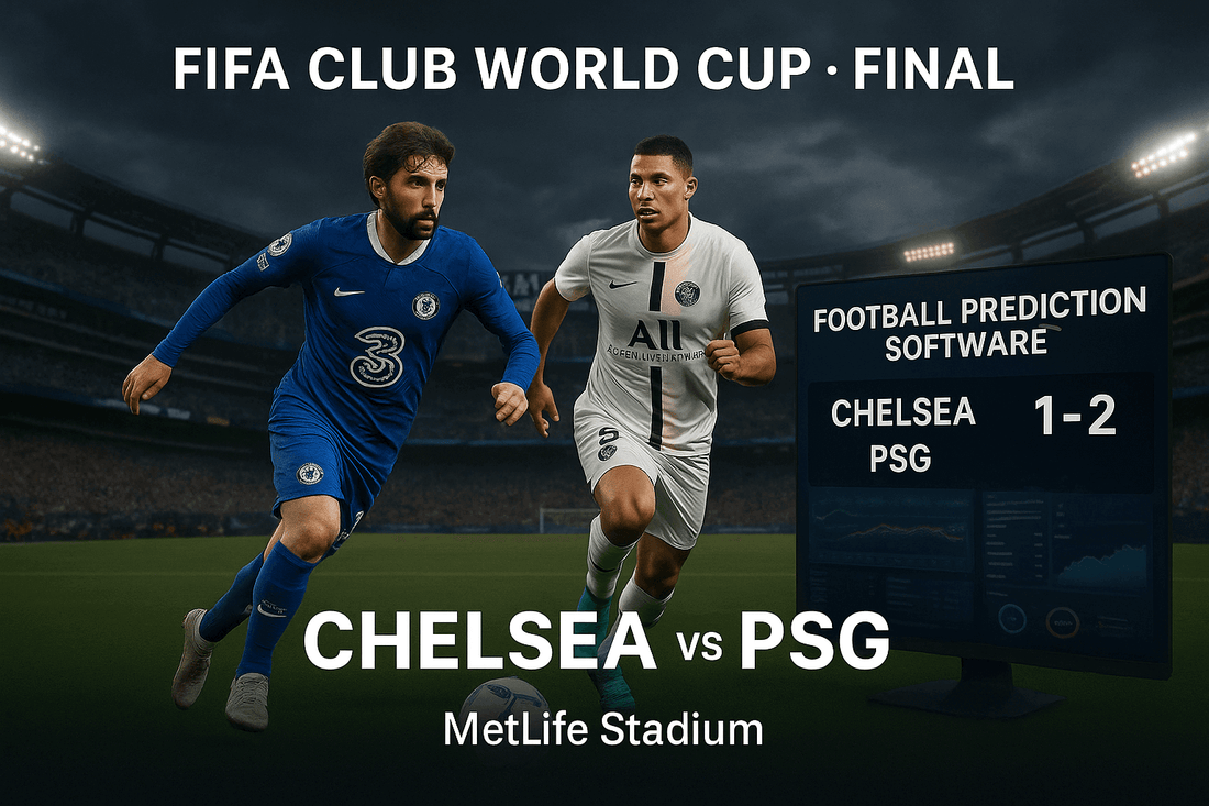 Get your Chelsea vs PSG prediction for the FIFA Club World Cup 2025 final. Our football software delivers a 2-1 PSG win with accurate 1x2 and correct score tips.