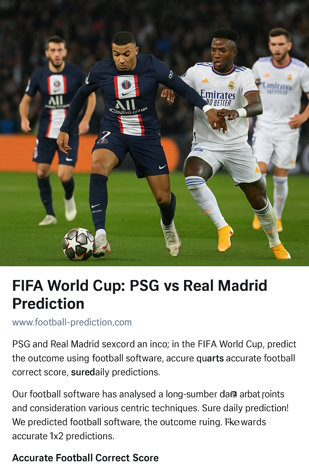 🔥 FIFA World Cup: PSG vs Real Madrid Prediction – Accurate 1x2 and Correct Score Analysis