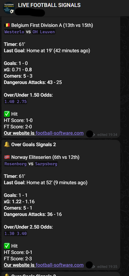 ⚽ Telegram Signals for Live Goals – 72% Win Rate