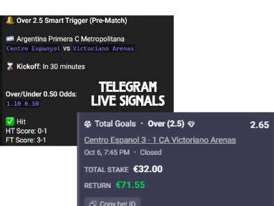 ⚽ Telegram Signals for Live Goals – 72% Win Rate