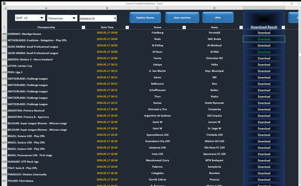 Correct Football Predictions digital correct-football-predictions-excel-game-schedule-list