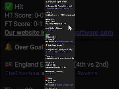 ⚽ Telegram Signals for Live Goals – 72% Win Rate