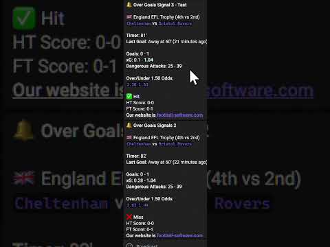⚽ Telegram Signals for Live Goals – 72% Win Rate